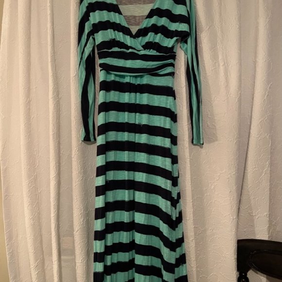 Lilly Pulitzer Riana Crystal Water Take Off Striped Jersey Maxi Dress Size Small - Picture 4 of 5